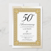 Invitation Elegant  Gold 50th Wedding Anniversary (Devant)