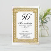Invitation Elegant  Gold 50th Wedding Anniversary (Debout devant)
