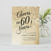 Invitation Elégant Gold 60e anniversaire (Debout devant)
