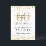 Invitation Elegant Gold 60th Birthday Enregistrer la date Dét<br><div class="desc">Elégant design "60th Birthday Party" avec faux confettis de parties scintillant & détails texte. Facile à utiliser et facile à personnaliser. Commandez aujourd'hui !</div>