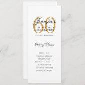 Invitation Elégant Gold 60th Birthday Party Program Menu (Devant / Derrière)