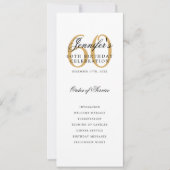 Invitation Elégant Gold 60th Birthday Party Program Menu (Devant)