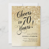 Invitation Elégant Gold 70e anniversaire (Devant)