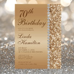Invitation Elégant Gold 70th Birthday Photo<br><div class="desc">Cette élégante parties scintillant d'or et de diamant face 70e Anniversaire Photo invitation est parfait pour votre soixante-dixième anniversaire ou celui de votre bien-aimé. Chic, tendance et design tout en restant classe. Les polices modernes et traditionnelles sont nettes et propres et rendent cette invitation unique et unique. Ces scintillants et...</div>