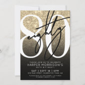 Invitation Elegant Gold 80th Birthday (Devant)