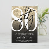 Invitation Elegant Gold 80th Birthday (Debout devant)