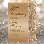 Invitation Elégant Gold 80th Birthday Photo Party<br><div class="desc">Cette élégante parties scintillant d'or et diamant face 80e invitation anniversaire est parfait pour votre ou votre cher fête de quatre-vingts ans. Chic, tendance et design tout en restant classe. Les polices modernes et traditionnelles sont nettes et propres et rendent cette invitation unique et unique. Être en mesure d'ajouter votre...</div>