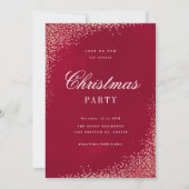 Invitation Elegant Gold and Red Christmas Party (Devant)