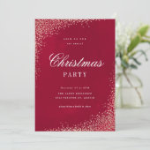 Invitation Elegant Gold and Red Christmas Party (Debout devant)