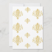 Invitation Elegant Gold and White Damask Wedding Rehearsal (Dos)