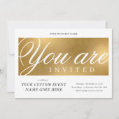 Invitation Élégant Gold Annuel Gala de Charité Dîner d'affair (Devant)