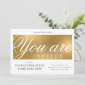 Invitation Élégant Gold Annuel Gala de Charité Dîner d'affair (Debout devant)