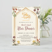 Invitation Elegant Gold Arch Floral Ramadan Iftar Dinner (Debout devant)