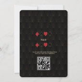 Invitation Elégant Gold Art Deco Casino QR Code Mariage (Dos)