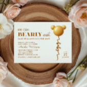 Invitation Elegant Gold Bear Balloon Bearly Wait Neutral
