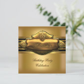 Invitation Elégant Gold Birthday Party Mens 60e (Debout devant)