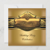 Invitation Elégant Gold Birthday Party Mens 60e (Devant)