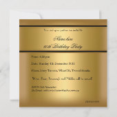 Invitation Elégant Gold Birthday Party Mens 60e (Dos)