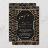 Invitation Elégant Gold Black Great Gatsby 1920 Réception (Devant / Derrière)