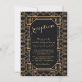 Invitation Elégant Gold Black Great Gatsby 1920 Réception (Devant)