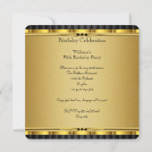 Invitation Elégant Gold Black Metal Lock Anniversaire Party 2 (Dos)