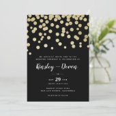 Invitation Elégant Gold & Black Parties scintillant Confetti  (Debout devant)