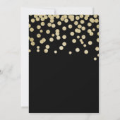 Invitation Elégant Gold & Black Parties scintillant Confetti  (Dos)