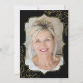 Invitation Elégant Gold Black Photo Surprise 70e anniversaire (Dos)