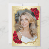 Invitation Elégant Gold Black Red Photo 50e anniversaire (Dos)