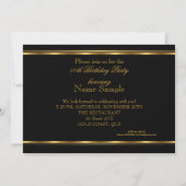 Invitation Elégant Gold Black Silver Studs Anniversaire (Dos)
