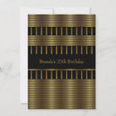 Invitation Elegant Gold & Black Stripes (Dos)