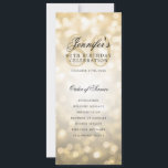Invitation Elegant Gold Bokeh 80th Birthday Program avec menu<br><div class="desc">Elégant design "Anniversaire du programme" avec Gold Bokeh & texte personnalisé.</div>