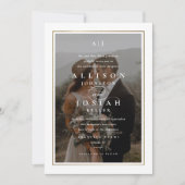 Invitation Elegant Gold Border 2 Mariage photo (Devant)