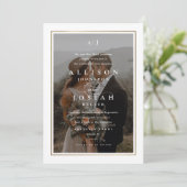 Invitation Elegant Gold Border 2 Mariage photo (Debout devant)