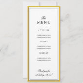 Invitation Elegant Gold Bow 90th Birthday Program + Menu  (Dos)