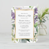 Invitation Elégant Gold Calla Lily Photo Célébration de la vi (Debout devant)