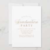 Invitation Elégant Gold Calligraphy 4 Photo Graduation Party (Dos)