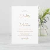 Invitation Elegant Gold Calligraphy Détails sur le Mariage ar (Debout devant)