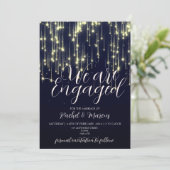 Invitation Elégant Gold Calligraphy Engagement Party (Debout devant)