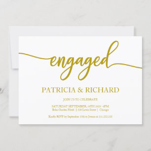 Invitation Elégant Gold Calligraphy Engagement Party