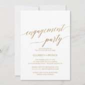 Invitation Elégant Gold Calligraphy Engagement Party (Devant)