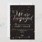 Invitation Elégant Gold Calligraphy Engagement Party (Devant)