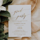 Invitation Elégant Gold Calligraphy Graduation<br><div class="desc">Cette élégante invitation de graduation en calligraphie dorée est parfaite pour une simple fête de grand. Le design neutre présente une carte minimaliste décorée avec une typographie romantique et fantaisiste de feuille d'or. Remarque : Ce design ne comporte pas de véritable feuille d'or. C'est un graphisme de haute qualité fait...</div>