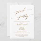Invitation Elégant Gold Calligraphy Graduation (Devant)