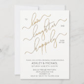 Invitation Elégant Gold Calligraphy Reprendre Photo Dîner (Devant)