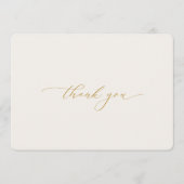 Invitation Elegant Gold Calligraphy Wedding Thank You Card (Devant)