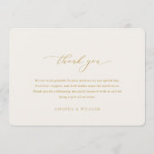 Invitation Elegant Gold Calligraphy Wedding Thank You Card (Dos)