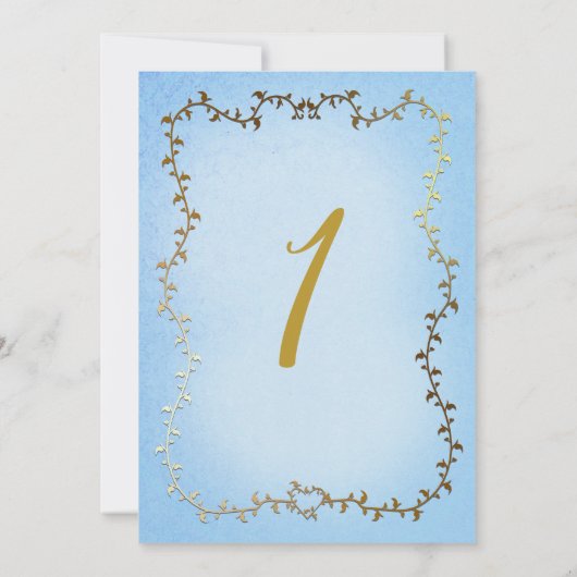 Invitation Elégant Gold Carriage Blue Storybook 1er anniversa (Dos)