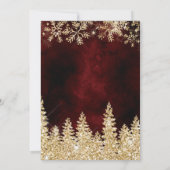 Invitation Elegant Gold Chic Mariage photo de Noël hiver (Dos)