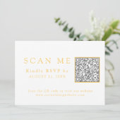 Invitation Elegant Gold Chinoiserie QR Code Mariage RSVP (Debout devant)
